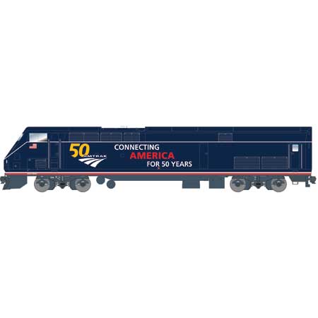 Athearn G81314 - HO Scale AMD103/P42 - DCC & Sound - Amtrak (50th Anniversary Blue) #100