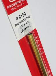 K&S Engineering 8130 All Scale - 7/32 inch OD Round Brass Tube 0.014inch Thick x 12inch Long