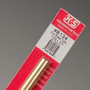 K&S Engineering 8134 All Scale - 11/32 inch OD Round Brass Tube 0.014inch Thick x 12inch Long