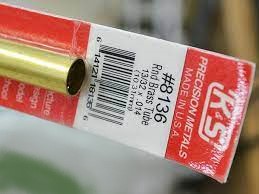 K&S Engineering 8136 All Scale - 13/32 inch OD Round Brass Tube 0.014inch Thick x 12inch Long