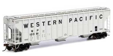 Athearn 81575 - HO RTR FMC 3-Bay 4700 Covered Hopper - Western Pacific #12081