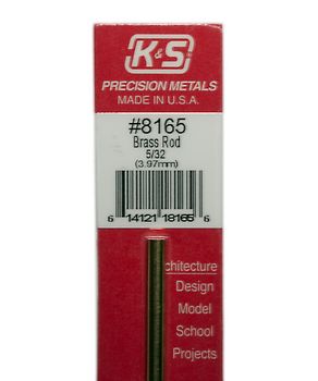 K&S Engineering 8165 All Scale - 5/32 inch Diameter Round Brass Rod - 12inch Long