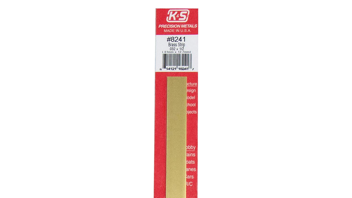K&S Engineering 8241 All Scale - Brass Strip - 12inch x 1/2inch x .032inch
