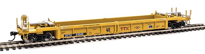 Walthers Mainline 8408 - HO RTR Thrall Rebuilt 40Ft Well Car - Trailer-Train (DTTX - Red TTX and Next Road logo) #53048