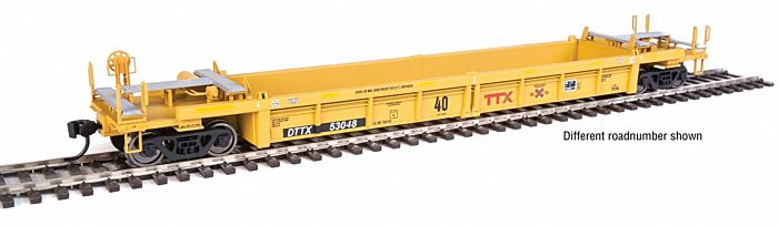 Walthers Mainline 8409 - HO RTR Thrall Rebuilt 40Ft Well Car - Trailer-Train (DTTX - Red TTX and Next Road logo) #53125