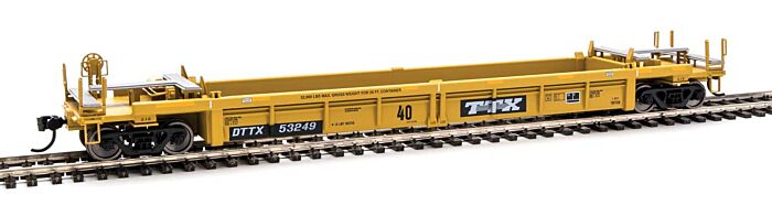 Walthers Mainline 8414 - HO RTR Thrall Rebuilt 40Ft Well Car - Trailer-Train (DTTX - Black & White logo) #53249