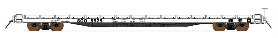 Intermountain 46420-02 HO 60ft Wood Deck Flat Car -SOO Line #5505