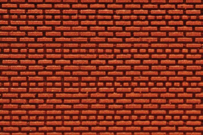 Chooch 8621 - HO/N Flexible Dark Red Brick Wall Sheet (2-Pack) - Small