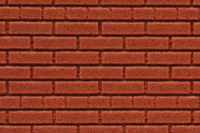Chooch 8625 - HO/S/O Flexible Dark Red Brick Wall Sheet (2-Pack) - Large