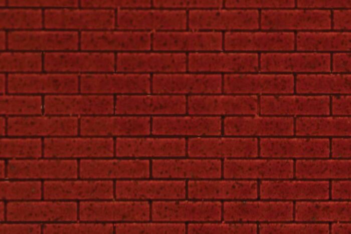 Chooch 8671 - HO/S/O Flexible Dark Red Brick Pavers Sheet (2-Pack) - Large