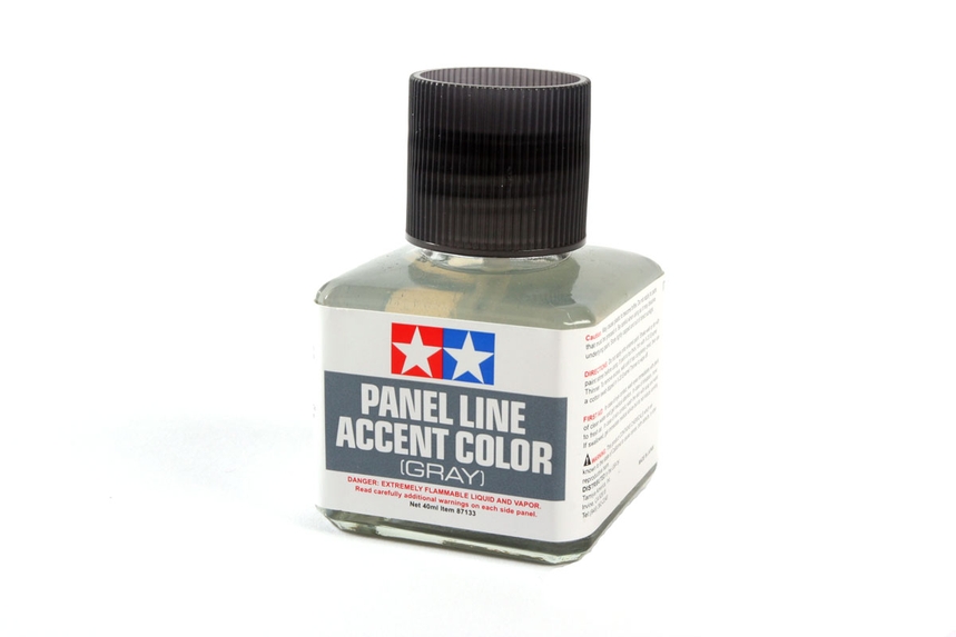 Tamiya 87133 - Enamel Paint - Panel Line Accent Color - Gray (40mL)