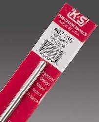 K&S Engineering 87135 All Scale - 1/8 inch OD Round Stainless Steel Rod - 22 Gauge x 12inch Long