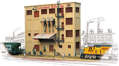 Otter Valley Railroad Model Trains - Tillsonburg, Ontario Canada :: HO  Scale :: Structures :: Walthers 3160 HO Cornerstone Background Building  Kits Centennial Mills (Back Wall)