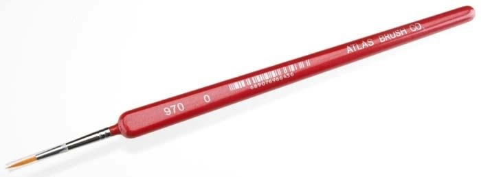 Atlas Brush Company 9700 - #0 Golden Taklon Detail Brush - Triangle Handle