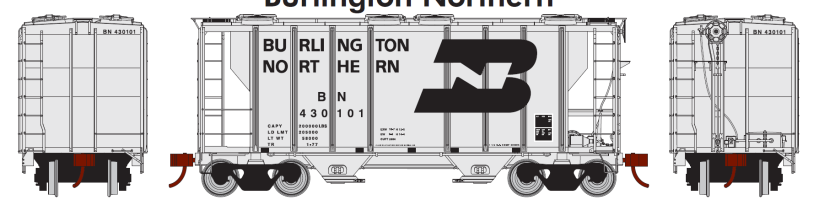 Athearn HO PS 2600 Covered Hopper - Burlington Northern - #430217