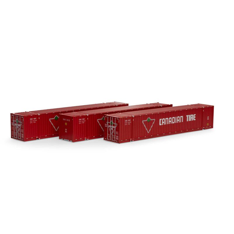 Athearn 26523 - HO RTR 53Ft Jindo Container - Canadian Tire (3pkg)