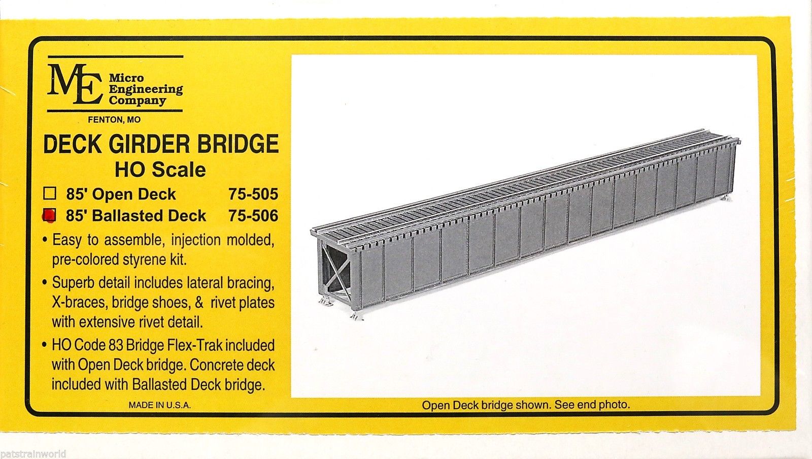 Micro Engineering HO Scale 75506 Deck Girder Bridge 85 Ft Ballasted Deck
