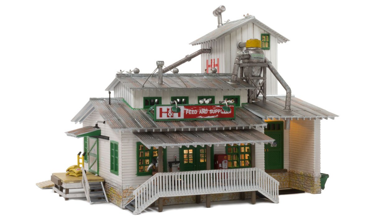 Woodland Scenics 5059 - HO Built & Ready Landmark Structures - H&H Feed Mill