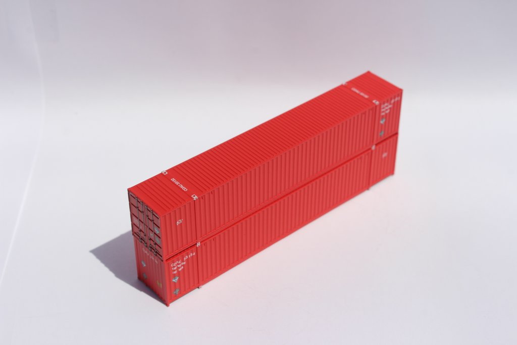 JTC Model Trains 535049 - N Scale 53ft HC Corrugated Container - Canadian Tire (2pk)