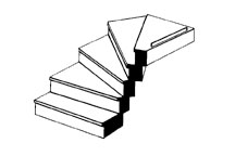 Plastruct 90944 - G (1:24) Custom Right Turn Staircase (1pc) 