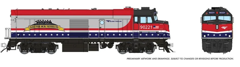 Rapido 81523 - HO Amtrak NPCU Cabbage - DC/DCC/Sound - Amtrak (Salutes Our Veterans) #90221