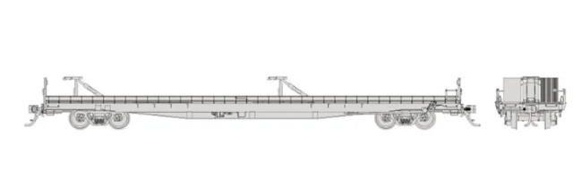 Rapido 151098 - HO Marine Industries Piggyback Flatcar - Single Undecorated-Assembled - CP Version