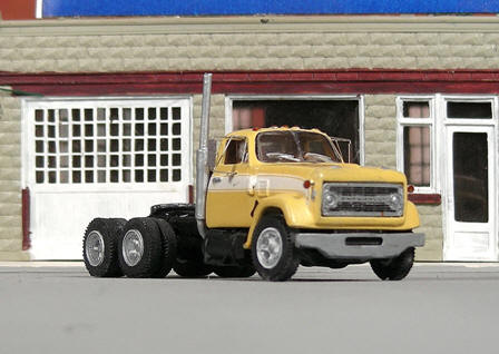 Sylvan Scale Models V-372 HO Scale - 1966-77 Chevy C-90 Low Cab Tandem Axle Long Hood Tractor - Unpainted and Resin Cast Kit