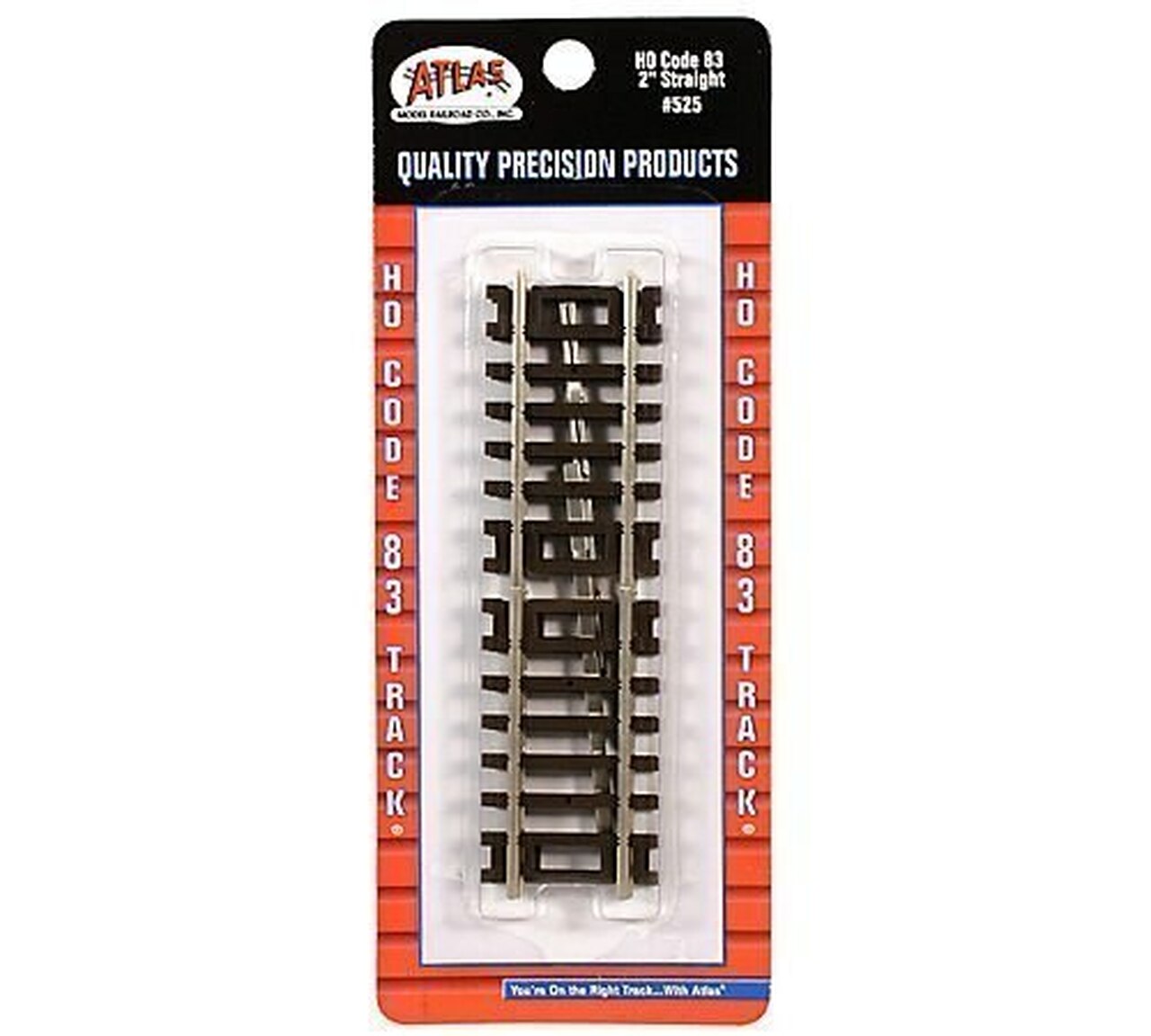 Atlas 525 - HO Code 83 Track - 2 inch Straight Sections (4/pkg)