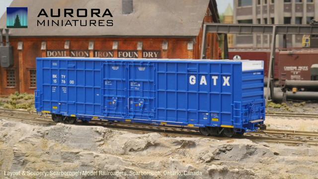 Aurora Miniatures 306039 - HO Greenbrier 7550 cf 60' Plate F Boxcar - BKTY #157637 (GATX Blue)