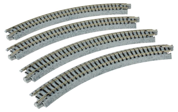 Kato Unitrack 20170 - N Scale Curved Track Section - 45-Degree, 8-1/2 inch Diameter (4pk)