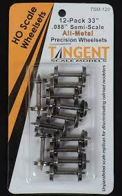 Tangent Scale Models HO 120 33in Semi-Scale All Metal Precision Wheelsets -12pack