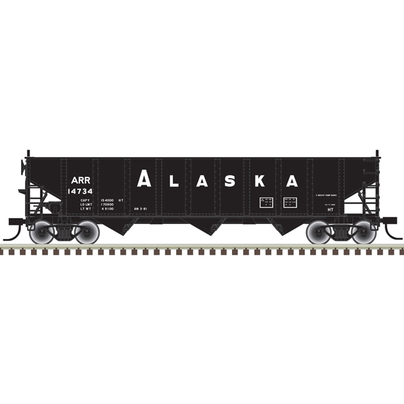 Atlas Trainman 20006915 - HO 70 Ton 9 Panel Open Hopper - Alaska #14783