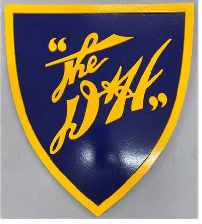 Stoddarts Ltd. D&H2 - 3D Railroad Wall Artwork - Delaware & Hudson Logo (Yellow on Blue)