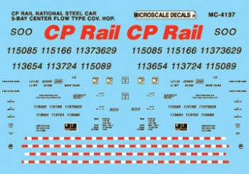 Microscale MC-4137 - HO CP Rail Covered Hoppers - 3-Bay Center Flow - Decals