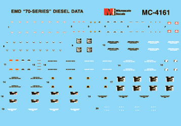 Microscale MC-4161 - HO Diesel Data - EMD SD70 Series (1988+) - Decals