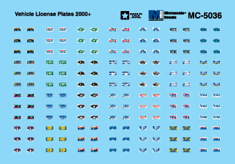 Microscale MC-5036 - HO Vehicle License Plates 2000+ - Decals