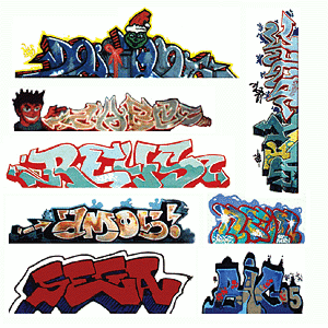 Blair Line 1246 - N Scale Modern Tagger Graffiti Decals - Set #3 (8pcs)