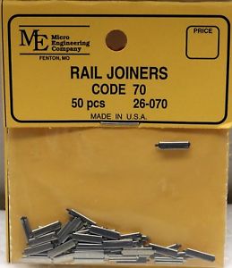 Micro Engineering HO Scale 26070 Rail Joiners Code 70 - 50 pcs
