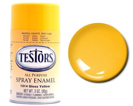 Testors 1214 - Spray Finishing Enamel - Gloss Yellow (3oz)