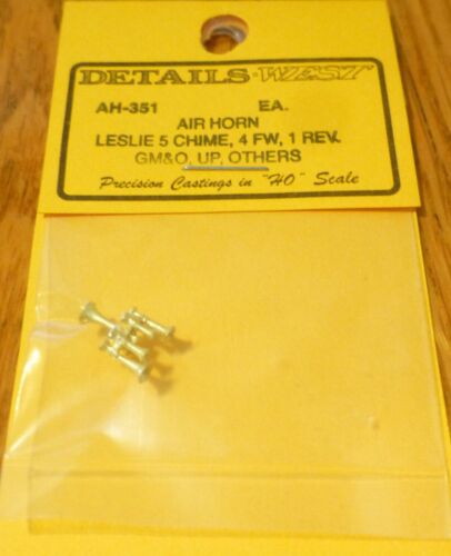Details West 351 - HO Leslie Air Horn - 5-Chime (4 Forward & 1 Reverse) Brass Casting