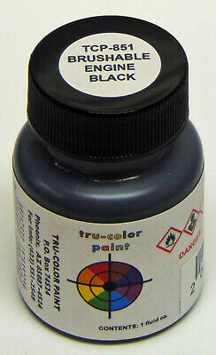 Tru Color Paint 851 - Flat Brushable Acrylic - Engine Black - 1oz