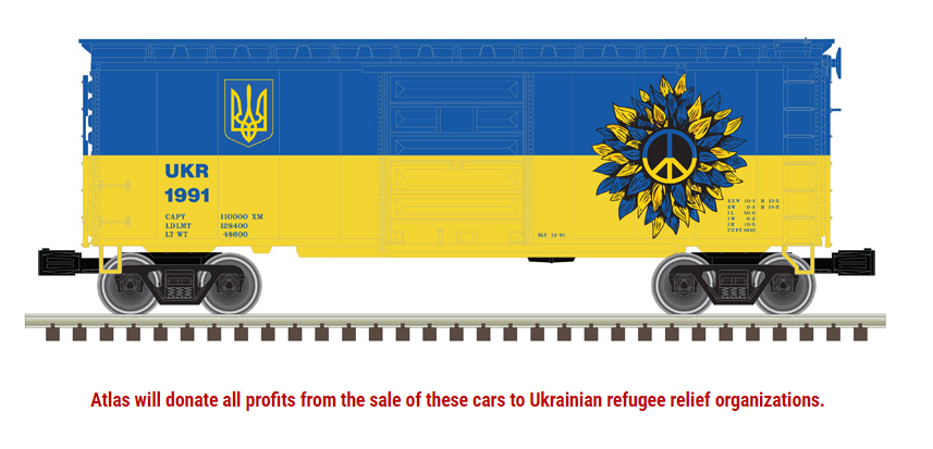 Atlas Trainman 20006959 - HO Scale 50Ft 6Inch Boxcar - 2022 Ukraine Peace Edition