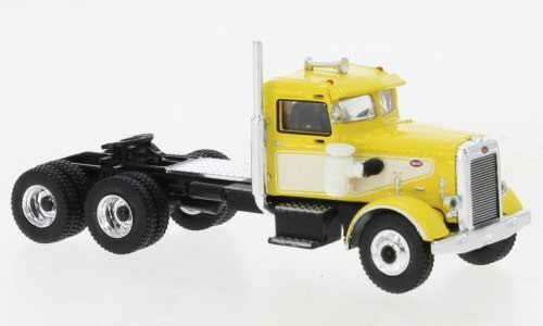 Brekina 85753MCW - HO 1955 Peterbilt 281 Semi Tractor - Assembled - Yellow, White