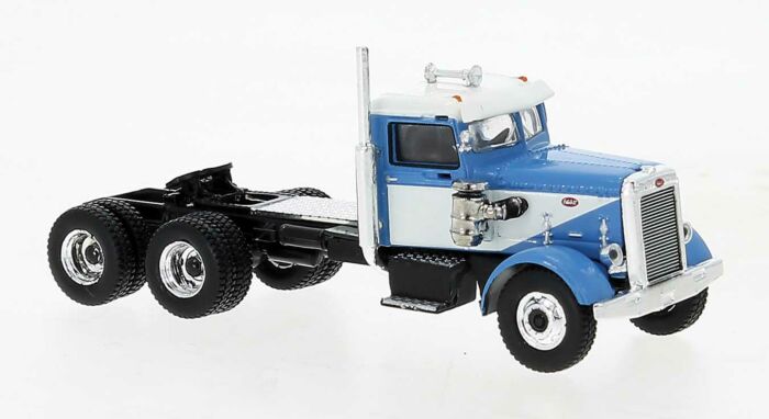 Brekina 85754 - HO 1955 Peterbilt 281 Semi Tractor - Assembled - White, Blue
