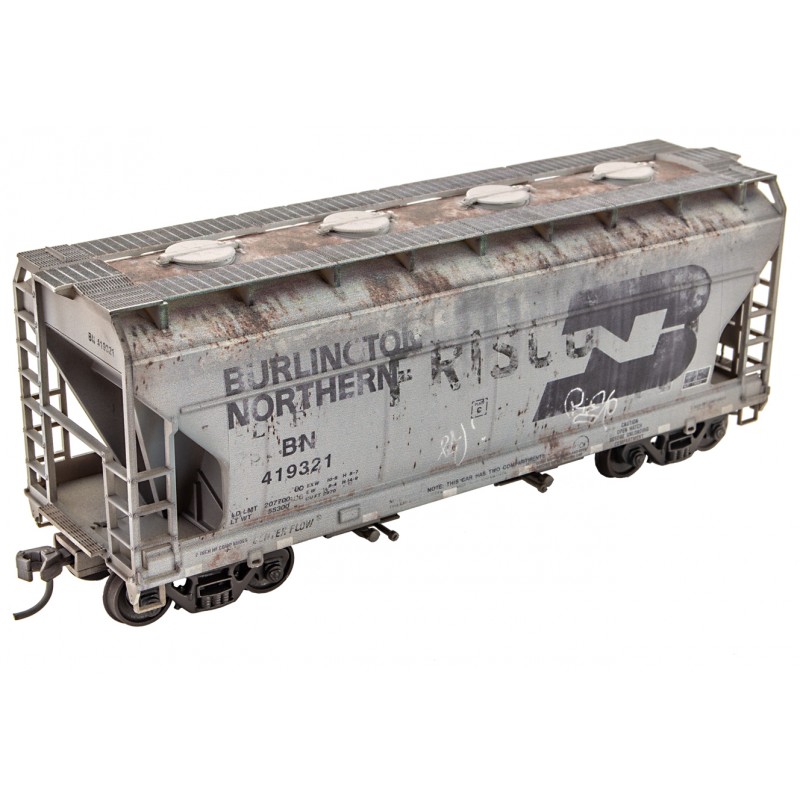Micro Trains 2200001 - HO Scale ACF 2-Bay Covered Hopper - BN /ex-Frisco #419321 - Weathered