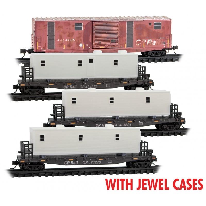 MicroTrains 983 02 212 - N Scale 50ft Camp Cars - Canadian Pacific (4pk), with Jewel Cases 