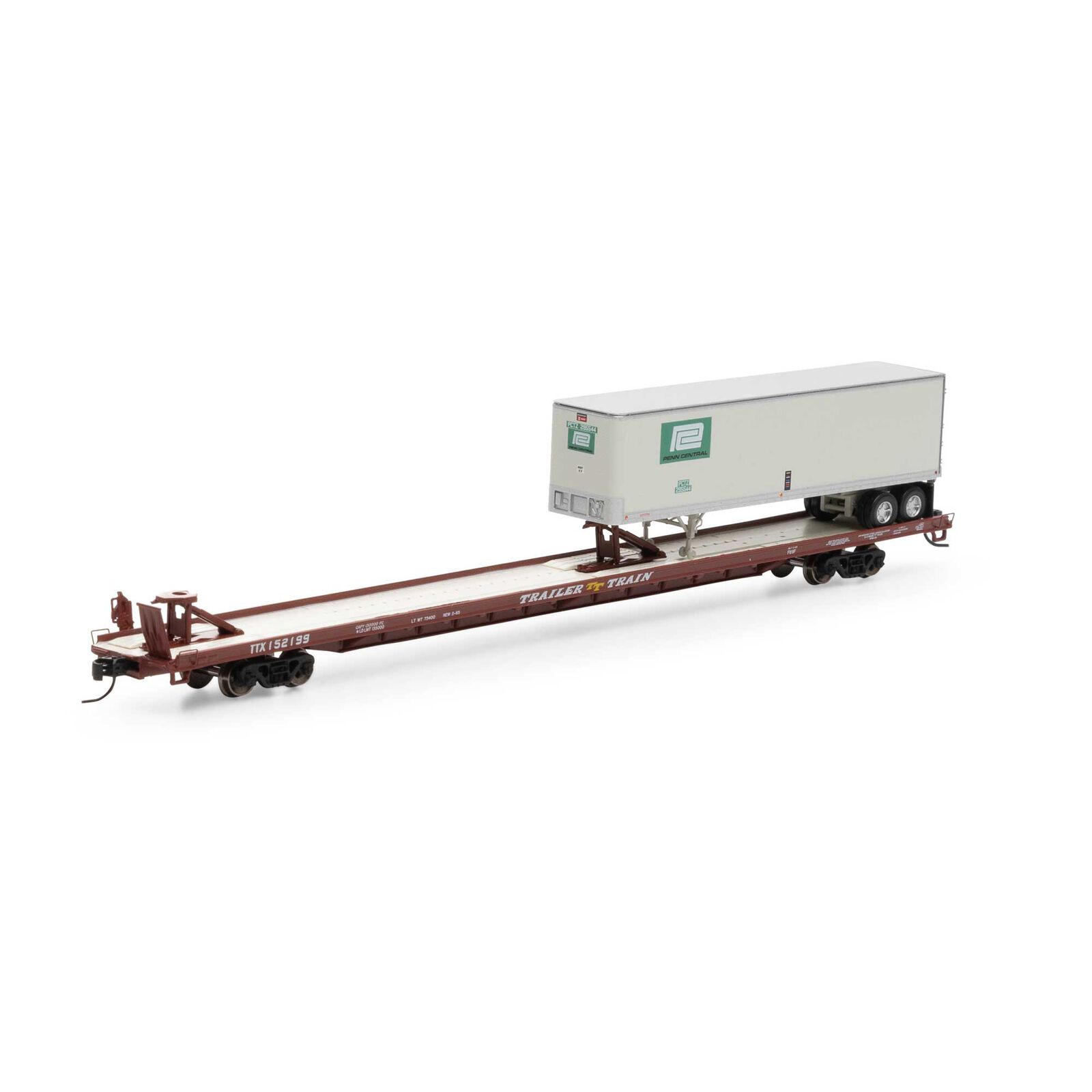 Athearn RTR 14356 - N Scale F89F Trailer w/40ft Trailer - TTX/Brown #154869, PCTZ Trailer