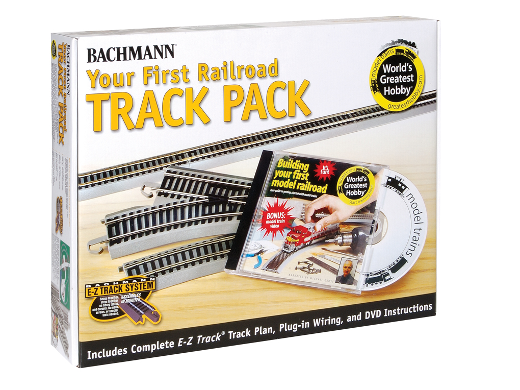 Bachmann 44596 - HO EZ Track - Nickel Silver w/Gray Roadbed - WGH First Railroad Track Set