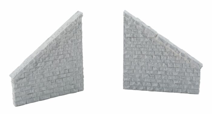 Walthers Cornerstone 4586 - HO Railroad Bridge Stone Wing Walls - Resin Casting - One Each Left & Right
