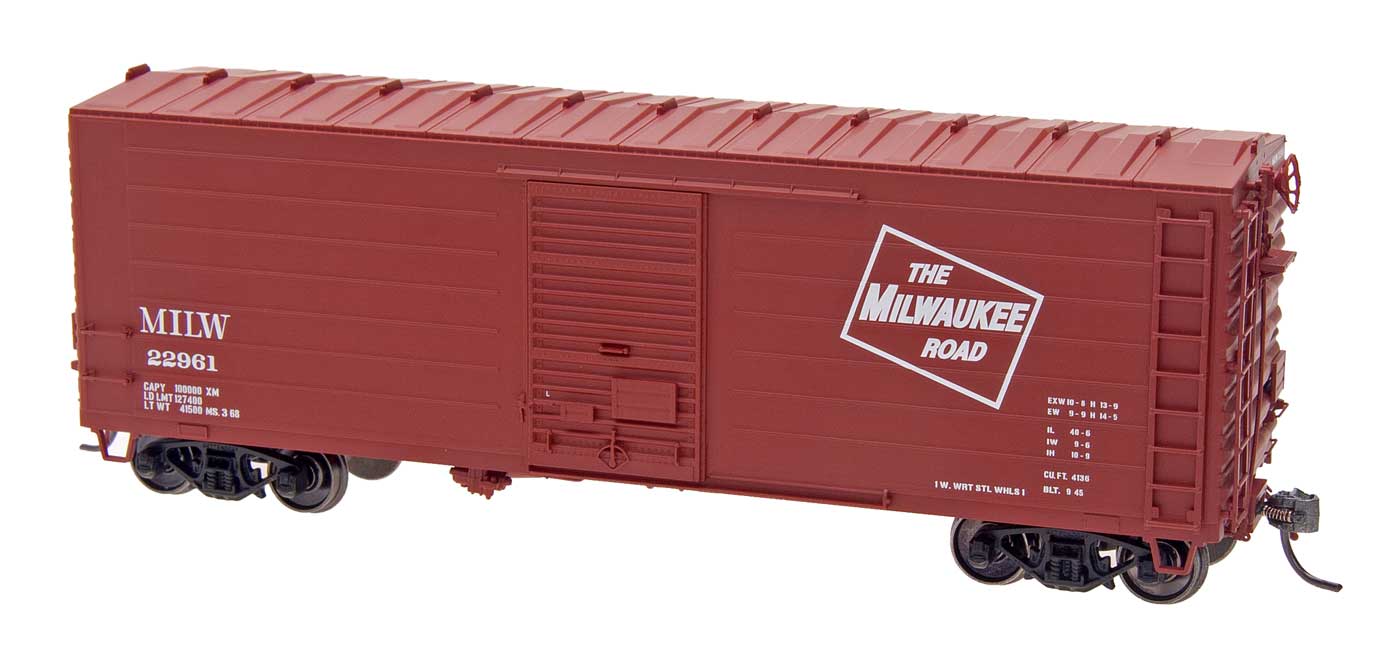 Intermountain 48504 - HO 40ft Milwaukee Road Rib Side Boxcar - Modern Paint Scheme #33283
